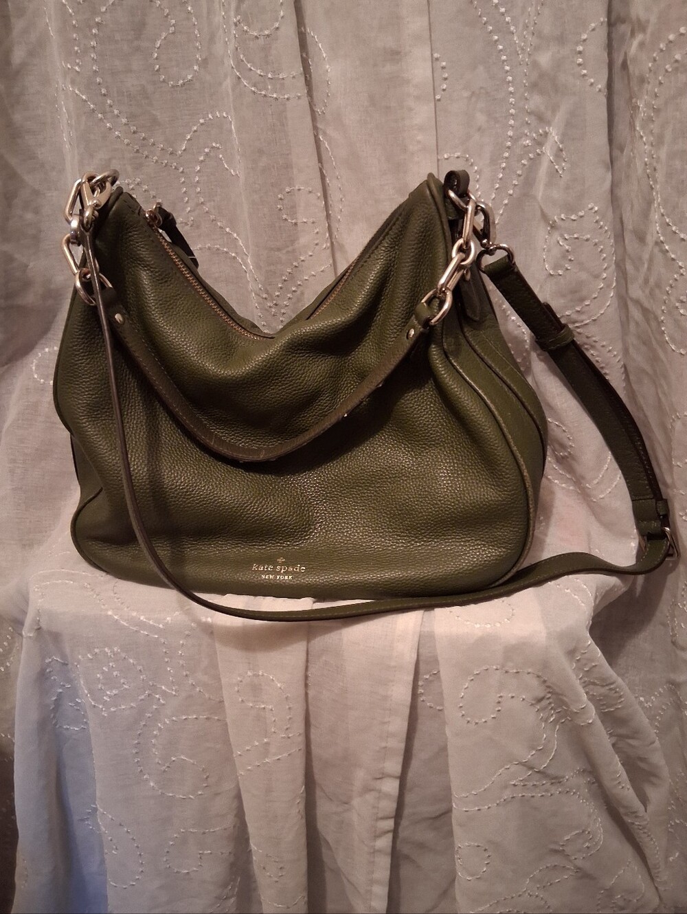 Kate Spade Olive Green Leather Shoulder Bag